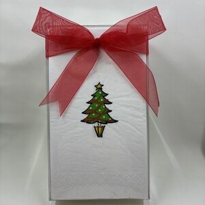 CR Gibson Christmas Tree 40 3-Ply Napkins Guest Towels Gift Box 2006 12 x 15 in.